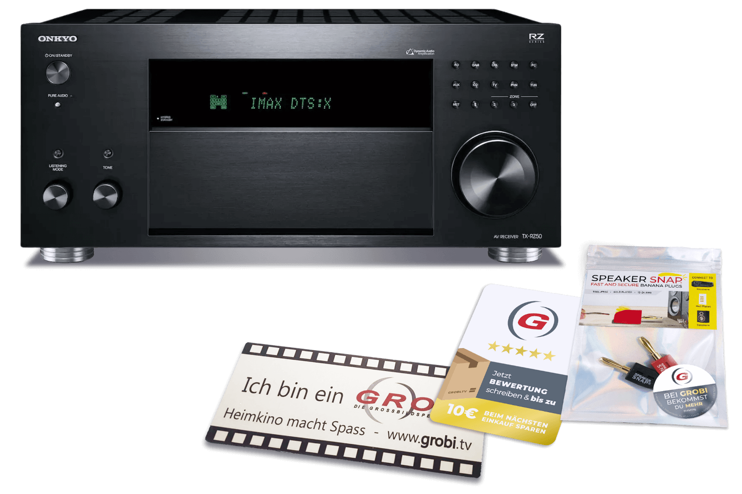 Onkyo TX-RZ50 | 9.2-Kanal Premium AV-Receiver (Schwarz) + GRATIS SPEAKER SNAP® + Schilder