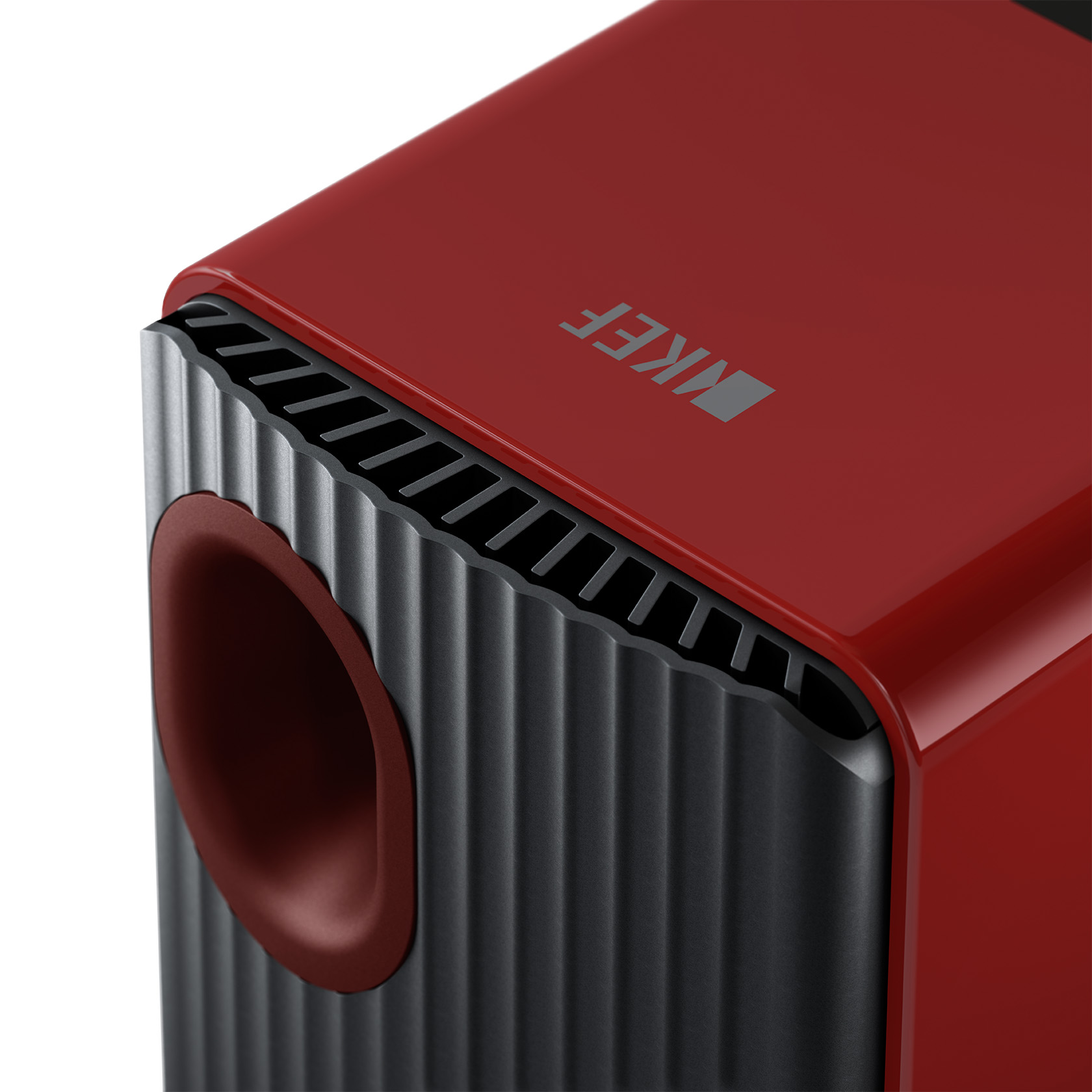 GrobiTV - KEF LS50 Wireless II Lautsprecher Einzeln rot Rückansicht 3