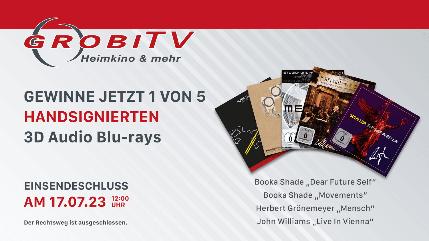 Zeigen Sie uns ihre Film oder Musik-Disc Sammlung mit Dolby Atmos oder Auro-3D Tonspur und gewinnen Sie 1 von 5 handsignierten 3D Audio Blu-rays!