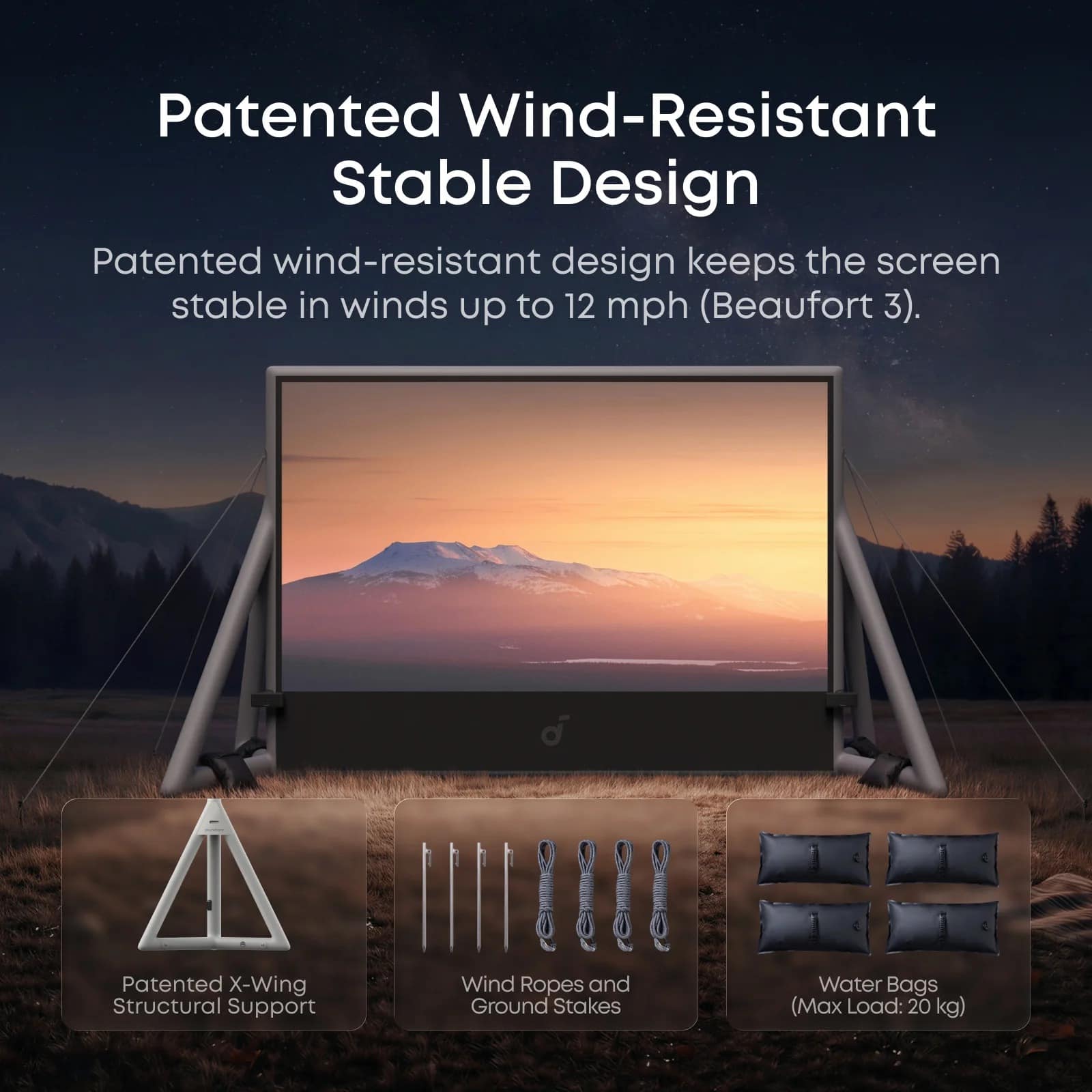 Nebula Silent Inflatable Screen | Aufblasbare Outdoor-Leinwand mit Akku-Luftpumpe