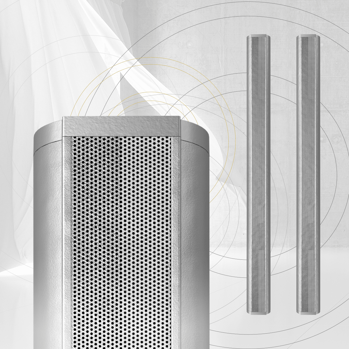 GrobiTV - QEUS APS100 EVO kompakte Flachlautsprecher - 2er Set silber
