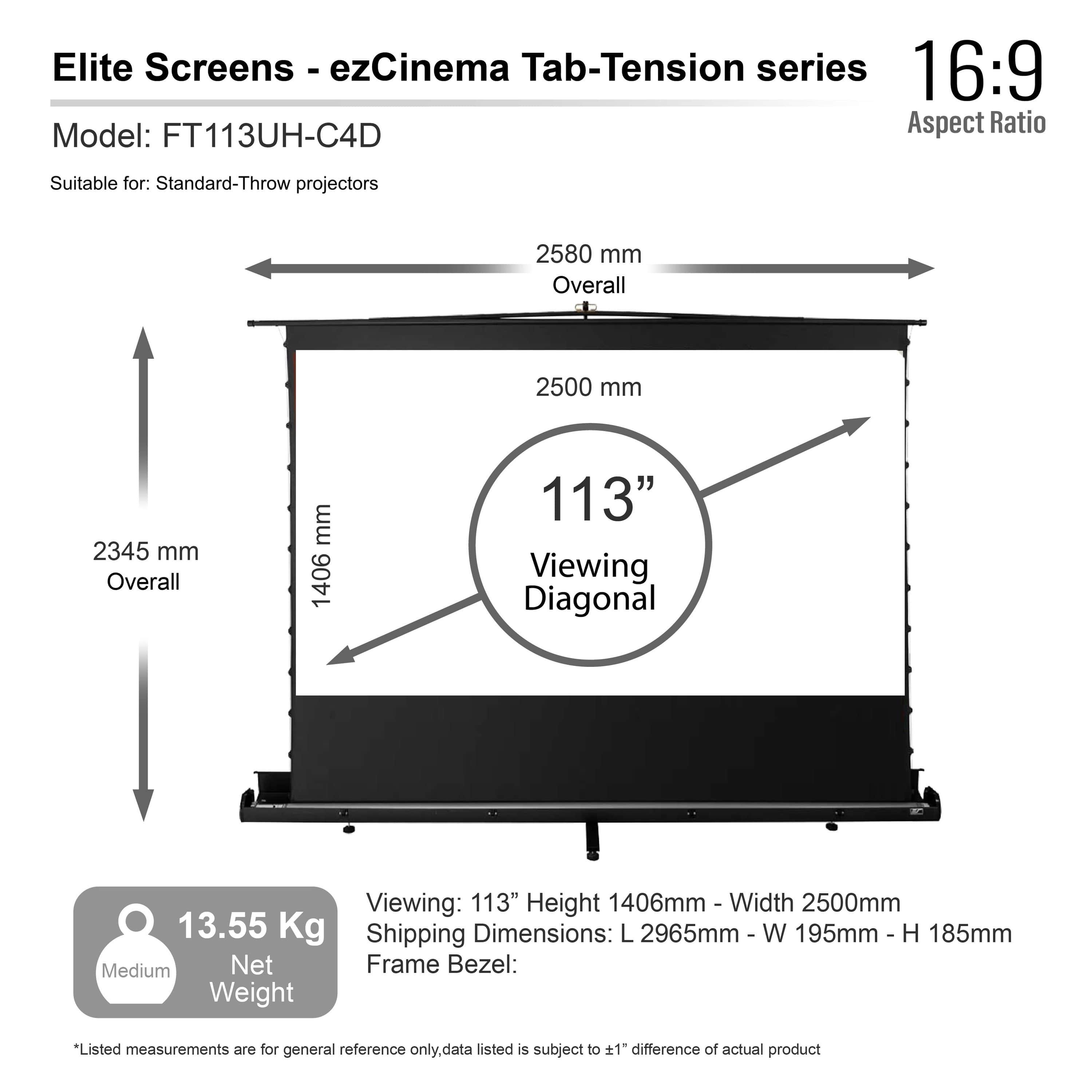 Elite Screens ezCinema Tab-Tension CineGrey 4D | Mobile ALR Hochkontrast-Leinwand