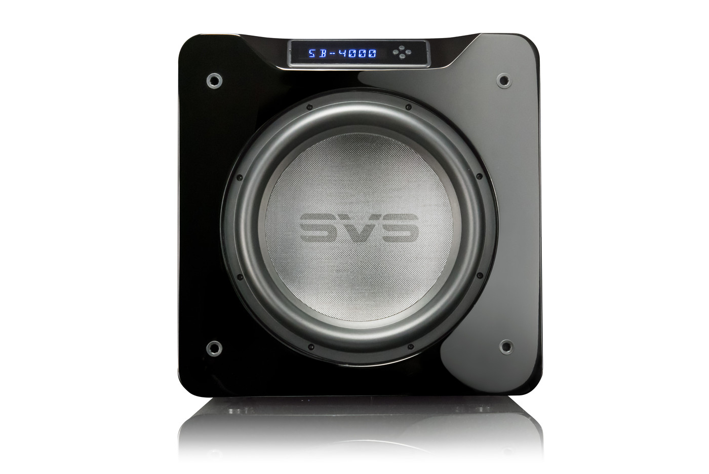 GrobiTV - SVS SB-4000 Heimkino Subwoofer - Piano Gloss Black - Frontansicht ohne Grill