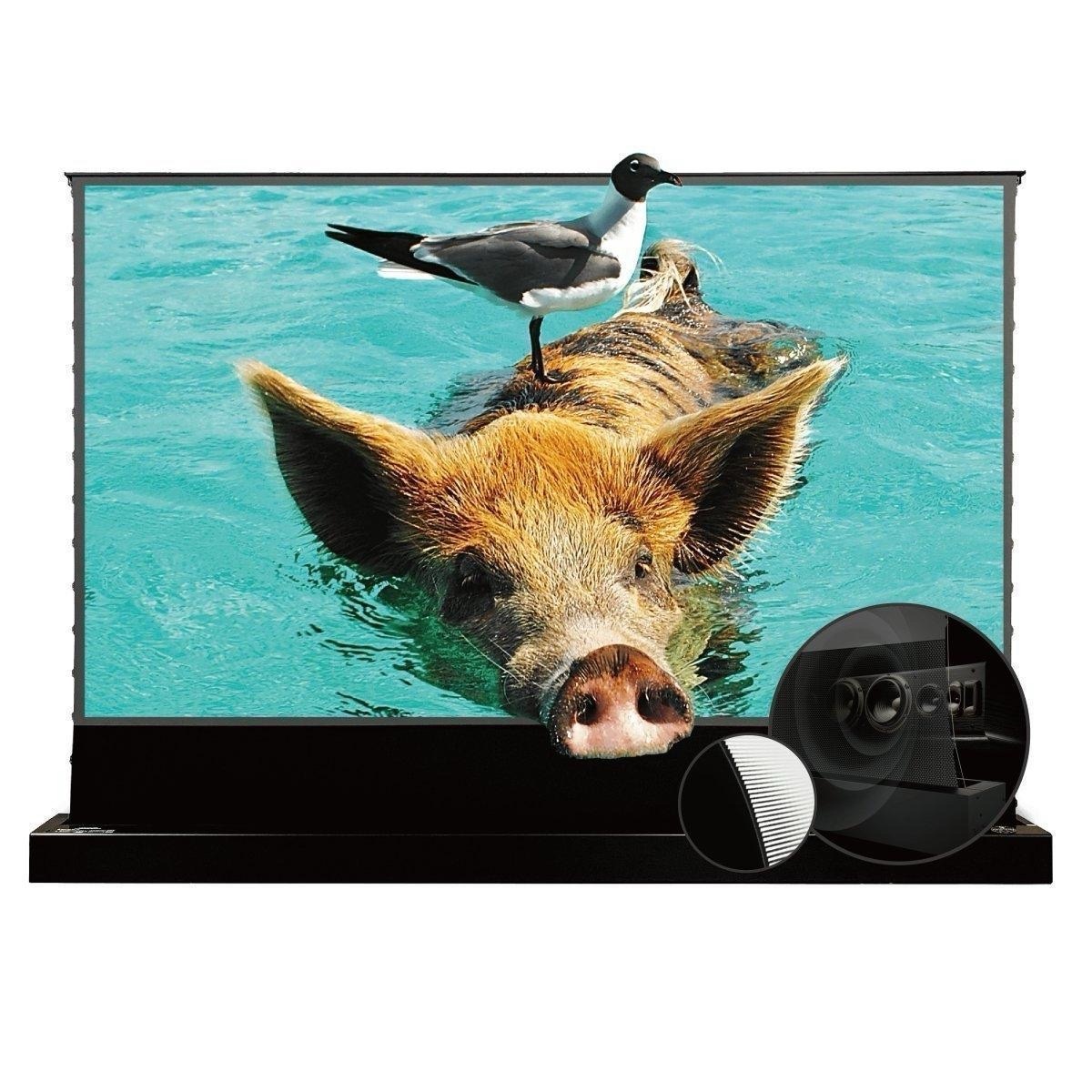 UST ALR P Motorisierte Bodenscherenleinwand 0.6 Gain | Akustisch perforiert | CLR Lenticular