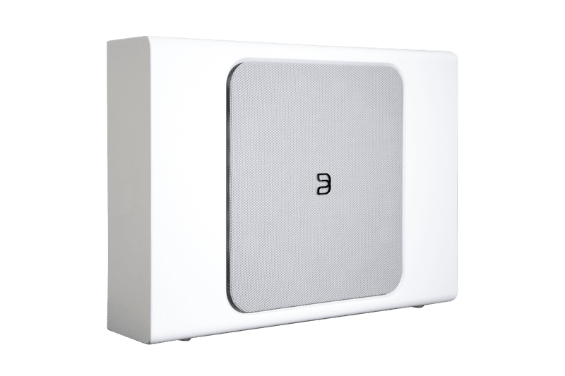 PULSE-SUB-_3-4-Right_White_Grill GrobiTV - Bluesound GrobiTV - Bluesound PULSE SUB+_3-4 Right_White_Grill
