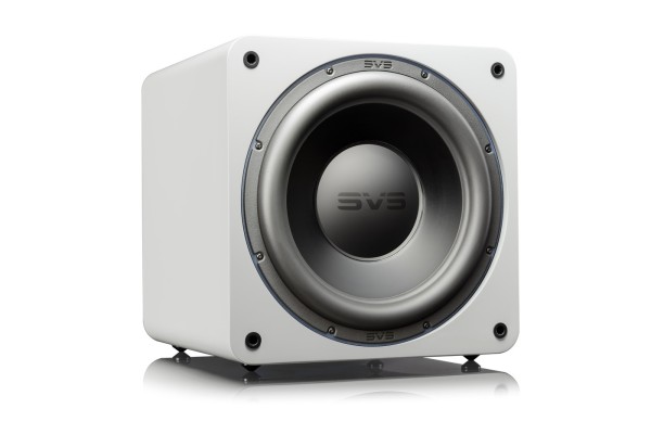 GrobiTV - SVS SB-3000 Heimkino Subwoofer - piano gloss white - Frontansicht rechts ohne Grill