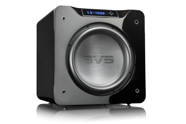 GrobiTV - SVS SB-4000 Heimkino Subwoofer - Piano Gloss Black - Frontansicht rechts ohne Grill
