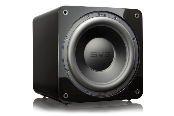 GrobiTV - SVS SB-3000 Heimkino Subwoofer - piano gloss black - Frontansicht rechts ohne Grill