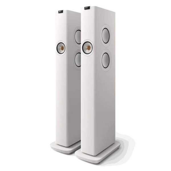 GrobiTV - KEF LS60 Wireless - WLAN Hifi Lautsprecher - Frontansicht Paar Weiß