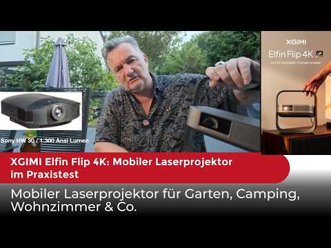XGIMI Elfin Flip 4K | Tragbarer 4K RGB Triple-Laser Beamer mit Google TV