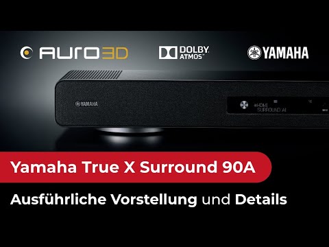 Yamaha True X Surround 90A | Dolby Atmos/DTS:X/Auro-3D Soundbar mit kabellosen Rears & Subwoofer
